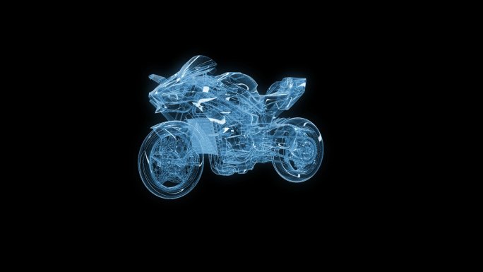 摩托车透视全息通道素材