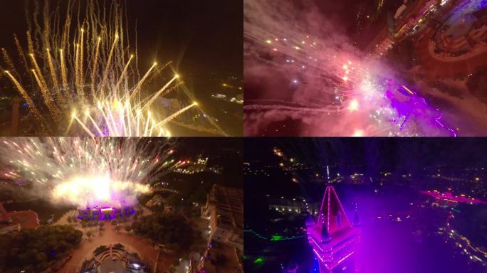 穿越机郑州方特烟花