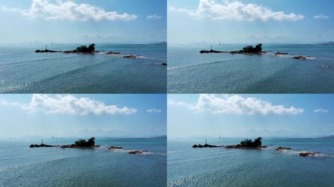 海南海棠湾 海岸线灯塔美景 海水清澈