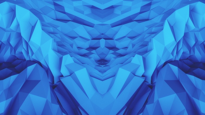 【4K时尚背景】蓝色抽象几何波浪光影粼粼