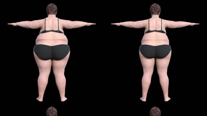 女人后背减肥慢慢变瘦健美身材带通道