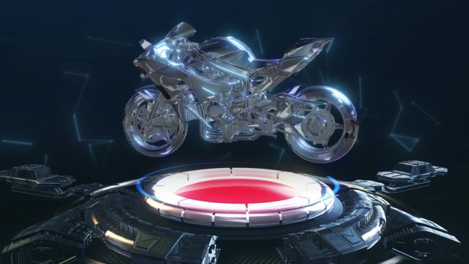 摩托车科技机械底座展示素材