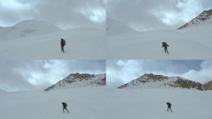 登山 冰川 山顶 壮观 登顶 沙鲁里山脉