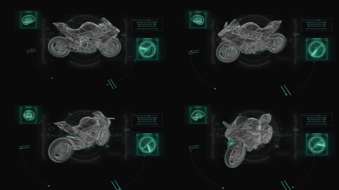 摩托车HUD科技界面展示素材