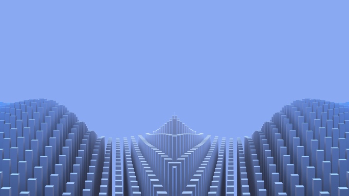 【4K时尚背景】蓝色科技空间立体矩阵曲线
