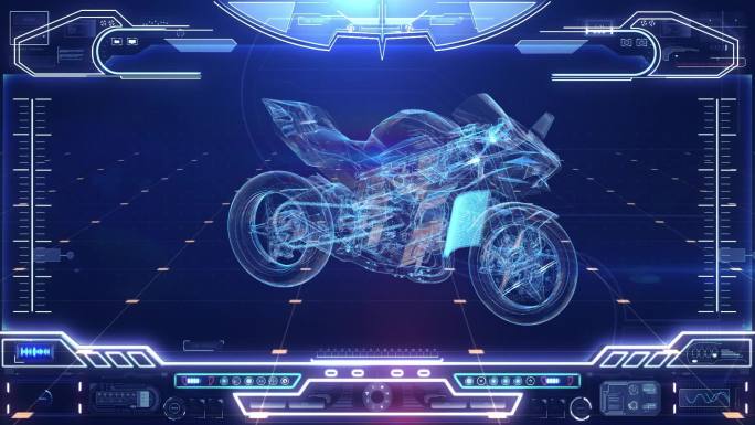 摩托车HUD科技界面展示素材