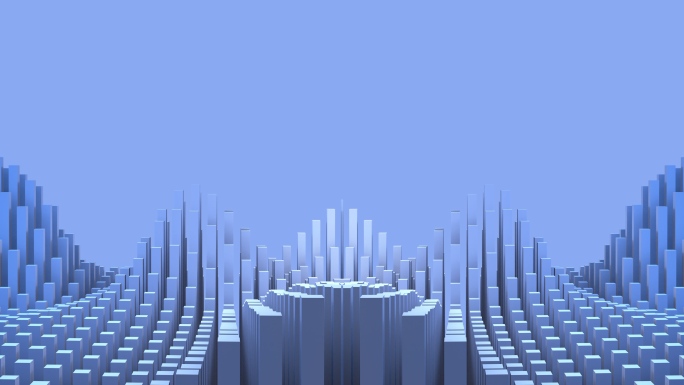 【4K时尚背景】蓝色科技空间波浪几何矩阵