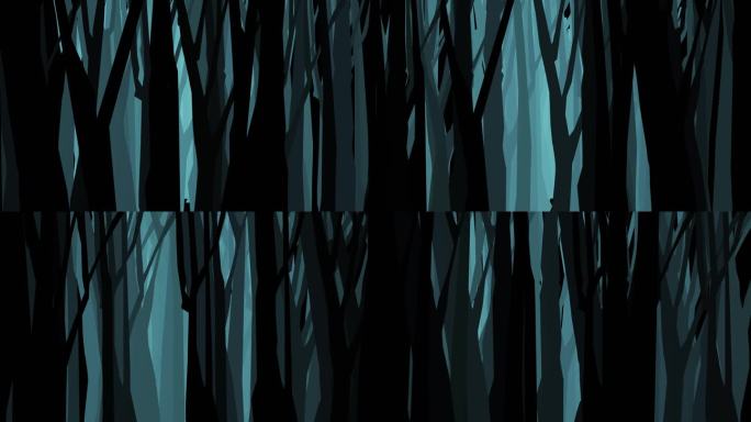 三维-卡通奇幻剪影森林穿梭推镜1
