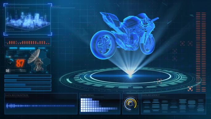 摩托车HUD科技界面展示素材