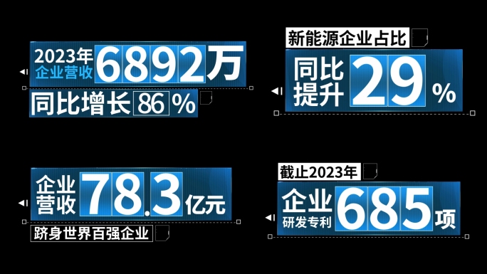 数据增长字幕条AE模板