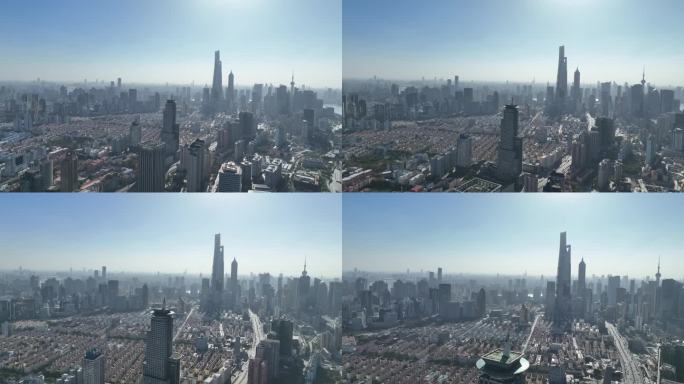 4K原素材-上海陆家嘴金融区上海地标