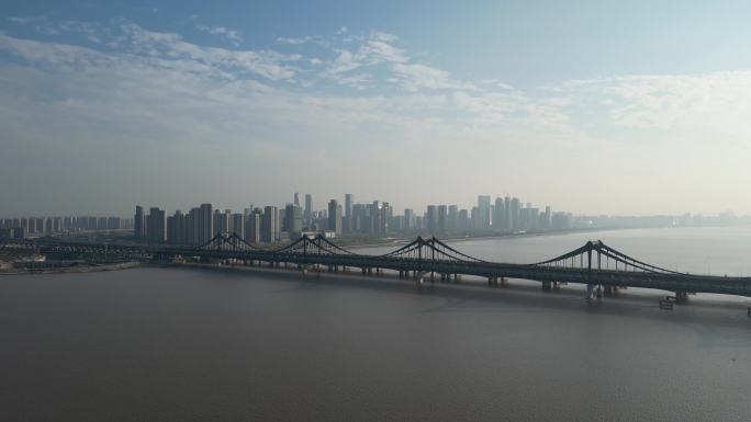杭州彭埠大桥航拍远景