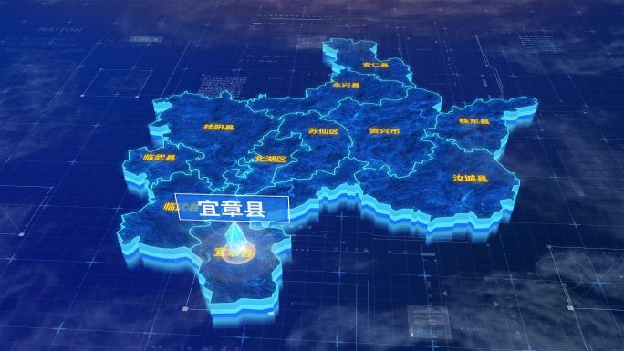 郴州市宜章县蓝色三维科技区位地图