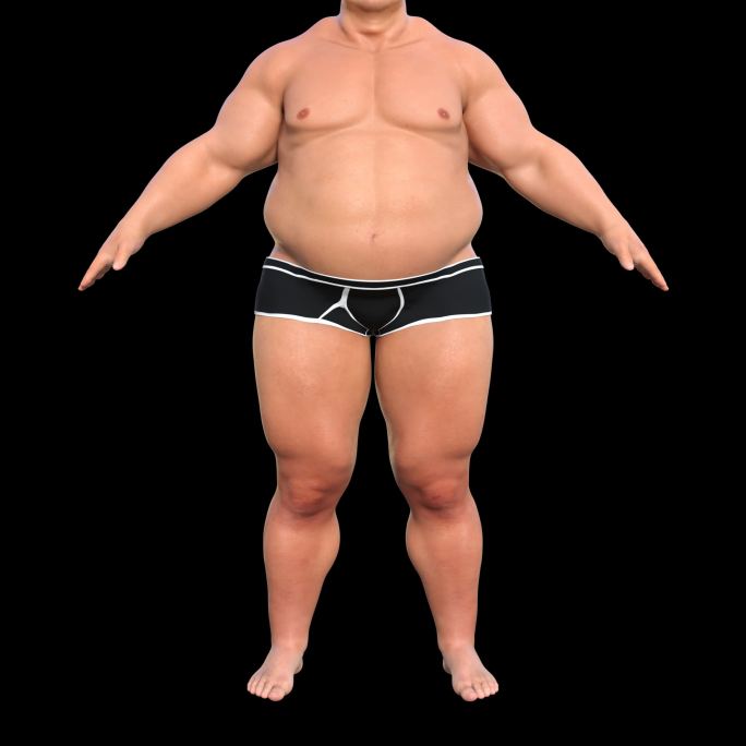 男性减肥肥男变肌肉男健身健美动画通道素材