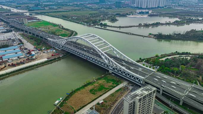 【原创】航拍苏州吴中延时斜港大桥东方大道