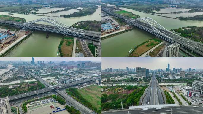 【原创】航拍苏州吴中延时斜港大桥东方大道