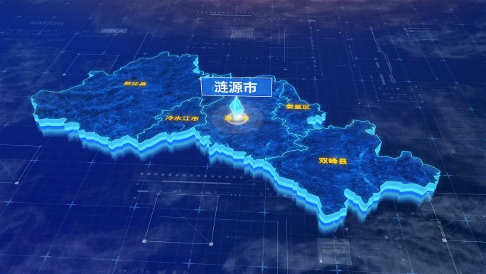 娄底市涟源市蓝色三维科技区位地图