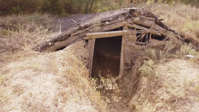 高清4k 石河子兵团纪念地  地窝子