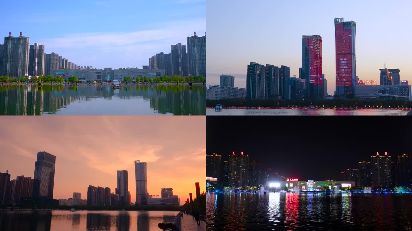 4K城市风光延时-洛阳-开元湖公园