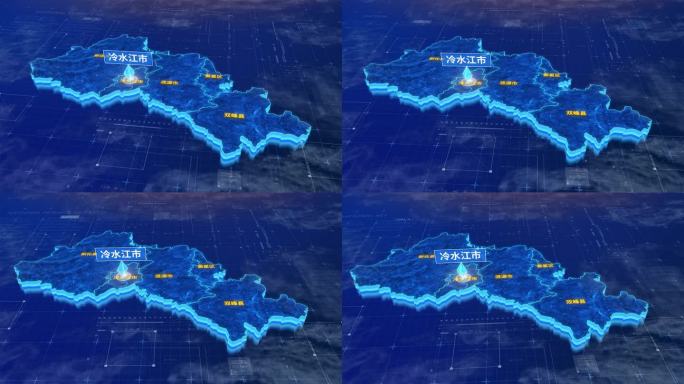 娄底市冷水江市蓝色三维科技区位地图