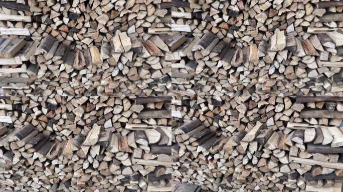 柴火农村柴火灶木头冬季木材取暖农村烟火气