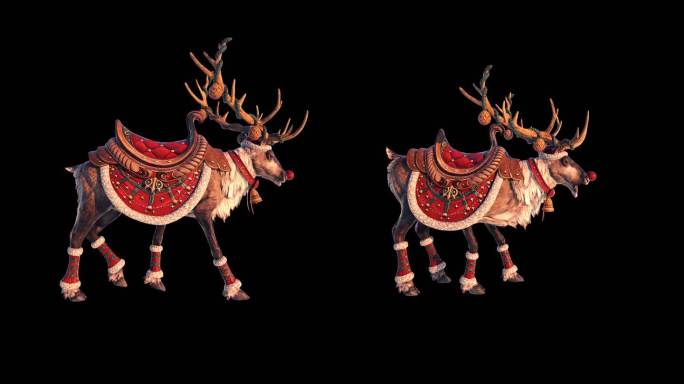 圣诞麋鹿分段循环动画