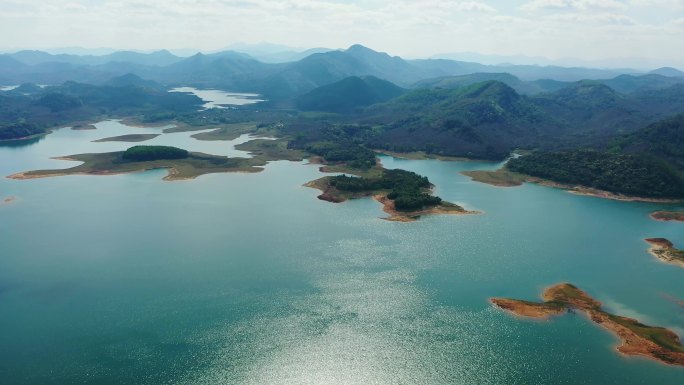 高清4k 航拍 海南松涛湖   松涛水库