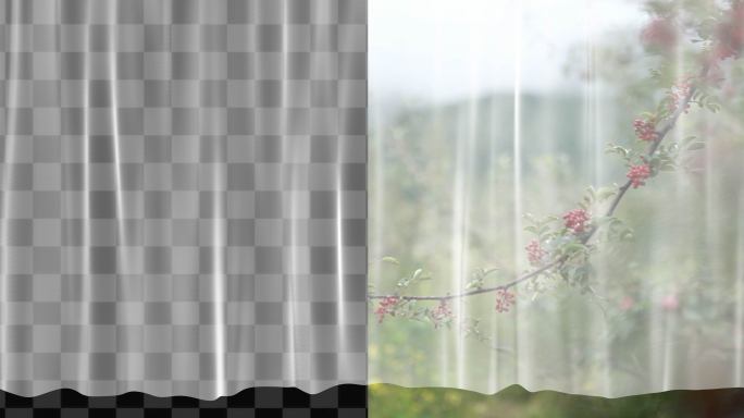 4K白纱飘动梦幻素材-无缝循环带透明通道