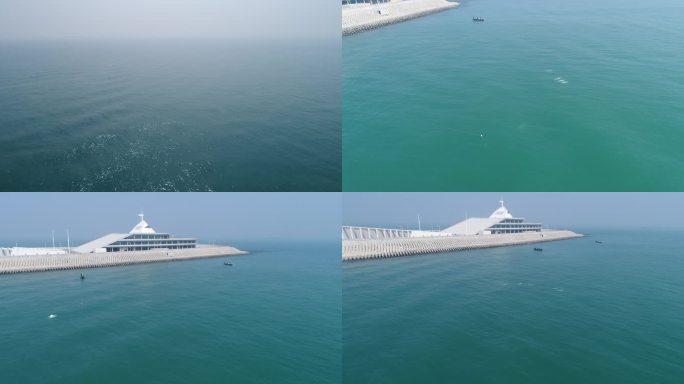 港珠澳大桥海豚生态航拍4k