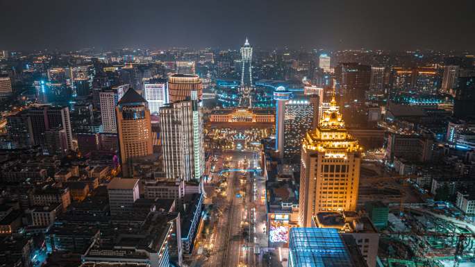 杭州武林广场夜景延时4k