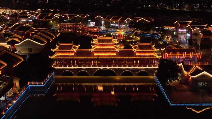 太平古城夜景航拍