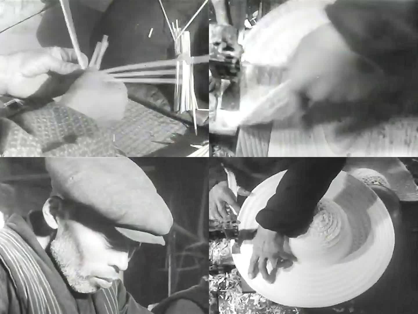 1958年日本 手工业 草帽编织