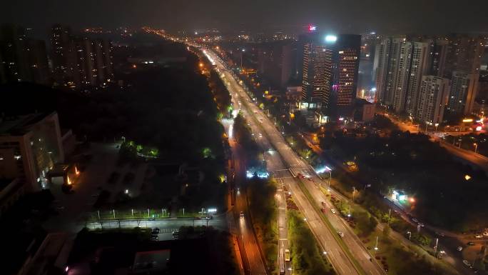 株洲大道航拍夜景