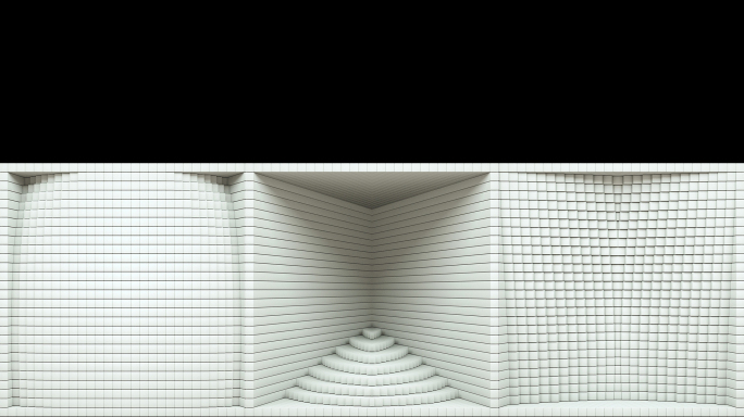 【裸眼3D】白色艺术方块墙体立体空间盒子