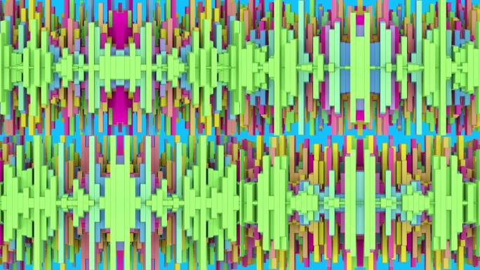 【4K时尚背景】多彩青春立体几何青绿活泼