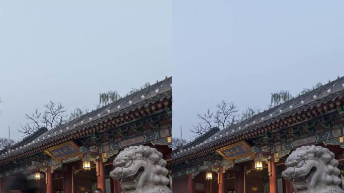 北京大学西校门日转夜延时摄影-竖向
