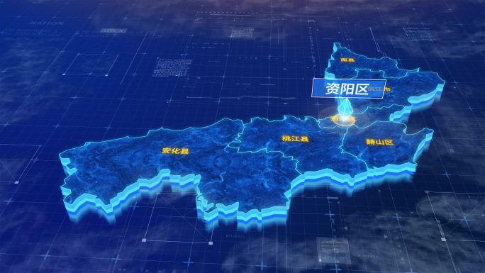 益阳市资阳区蓝色三维科技区位地图