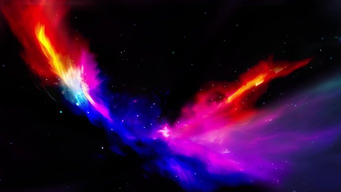 宇宙极光发光彩色气体流淌流光溢彩