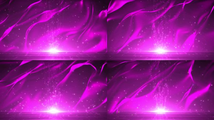 4K浪漫紫色绸缎飘舞粒子上升背景无缝循环