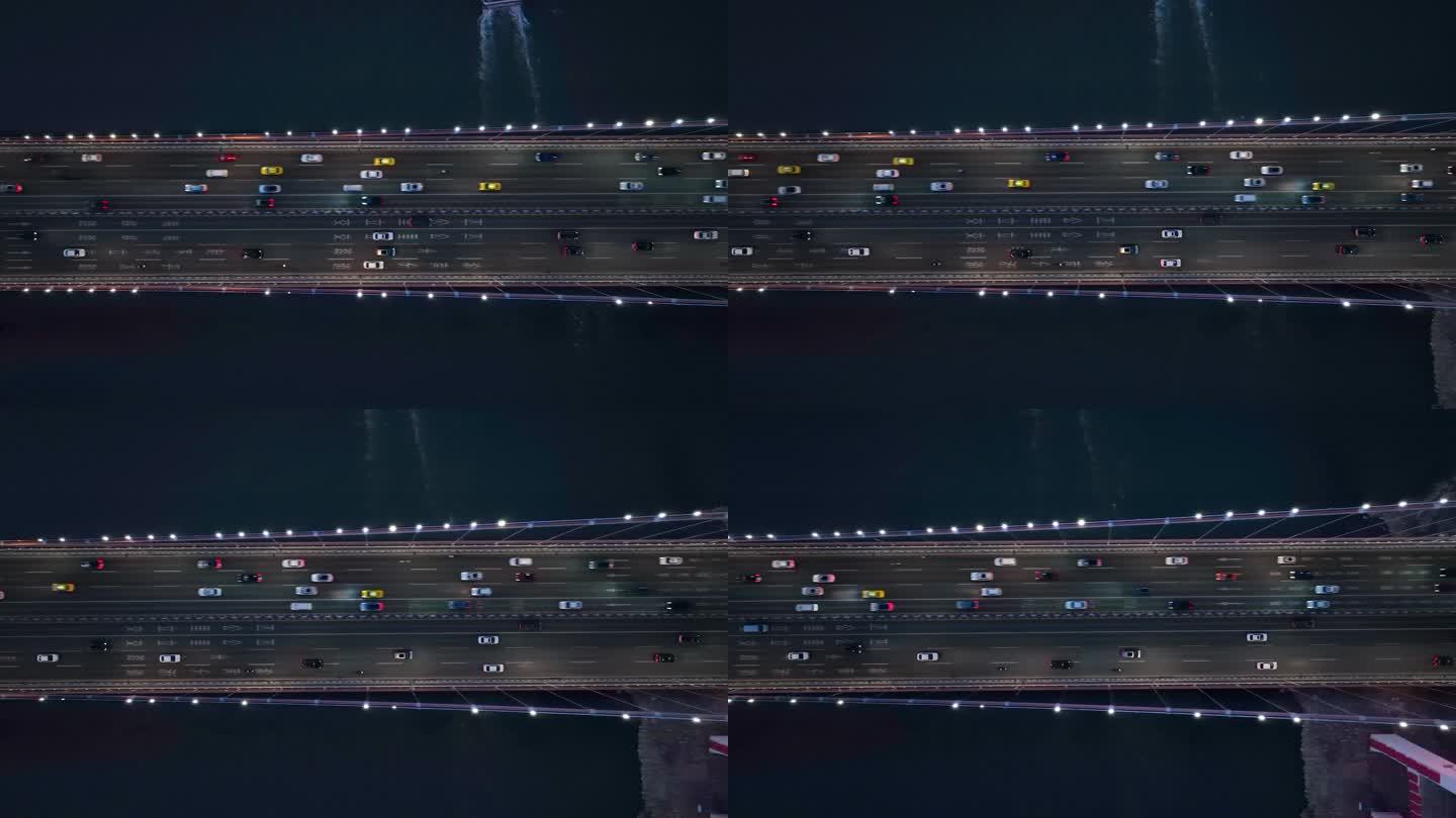 4k原创重庆鹅公岩大桥夜景航拍车流.