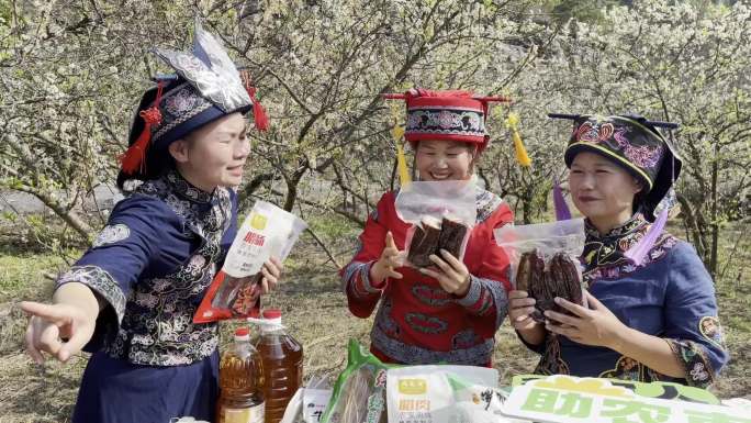 在梨花地，少数民族的三农直播带货