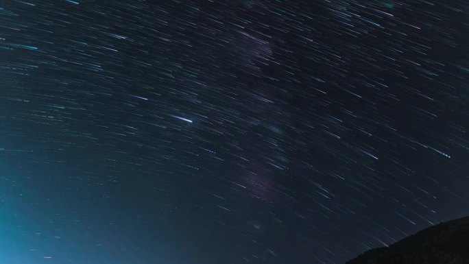 星轨延时流星划过夜空夜景夜幕4K高清素材