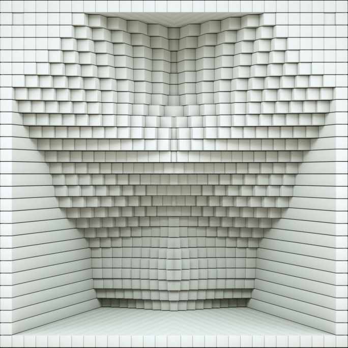 【裸眼3D】白色艺术方块律动立体空间盒子