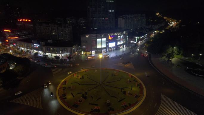 乐山广场转盘夜景航拍