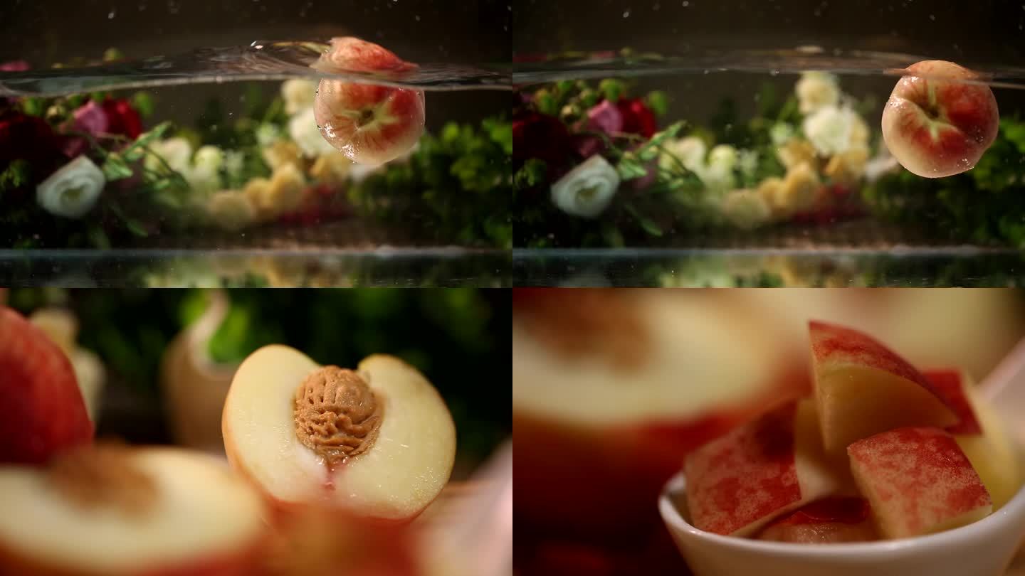 【镜头合集】水中的桃子毛桃水蜜桃久保桃3
