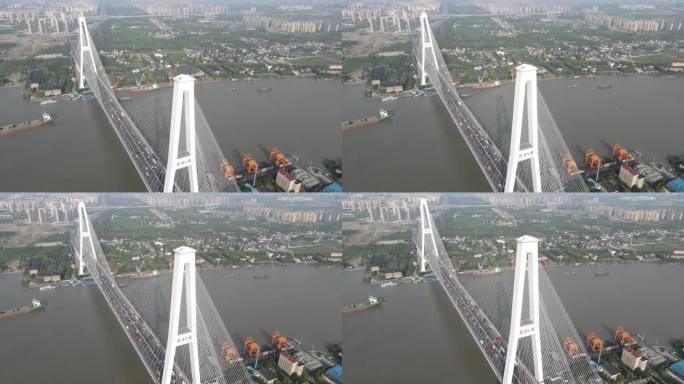 4k-航拍徐浦大桥俯拍