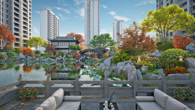 新中式庭院园林动画素材（合集）