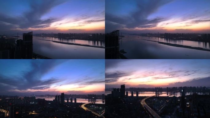 长江两岸城市夜景