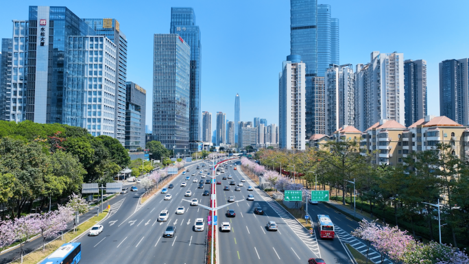 深圳城市道路交通城市建设航拍