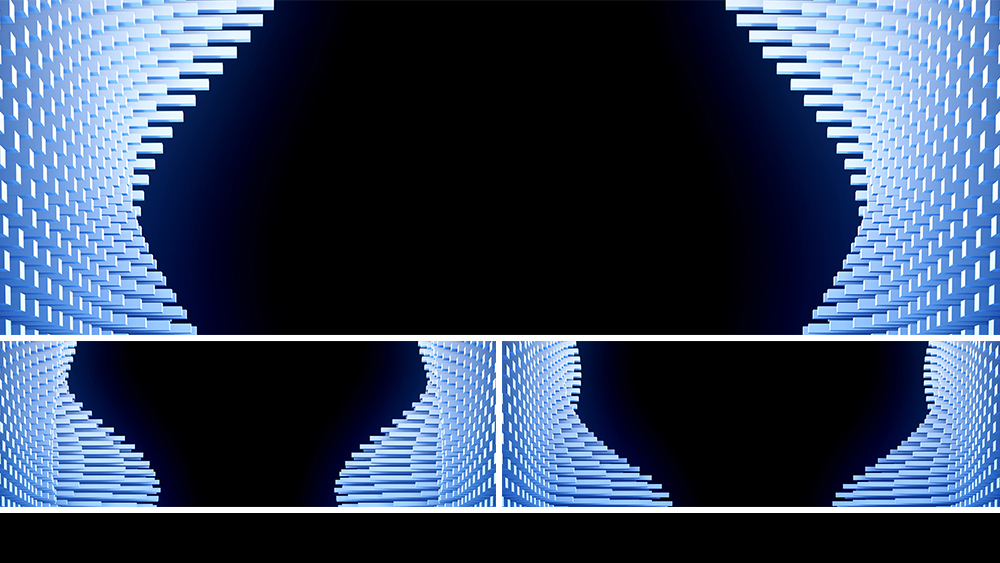 【宽屏时尚背景】蓝色包装动态波浪矩阵科技